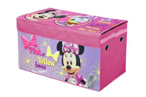 Idea Nuova Disney Minnie Mouse Collapsible Children’s Toy Storage Trunk, Durable with Lid