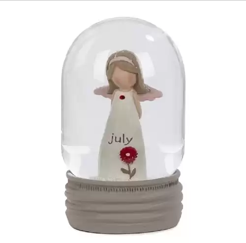 July Birthstone Angel Snow Globe