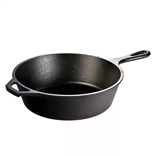 Lodge L8DSK3 Cast Iron Deep Skillet, Pre-Seasoned, 10.25-inch