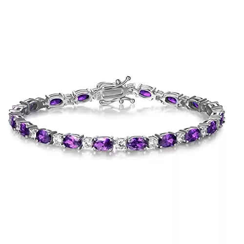 February Birthstone Tennis Bracelet Sterling Silver