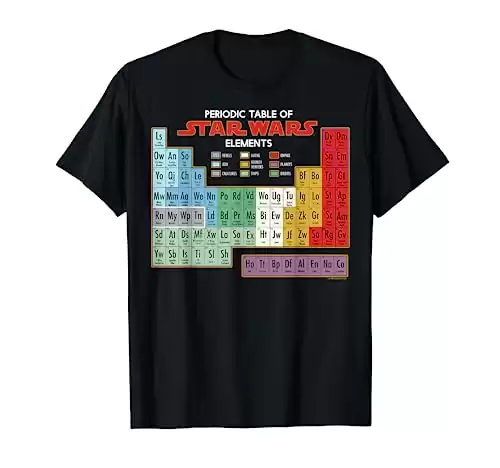 Star Wars Periodic Table of Elements Graphic T-Shirt