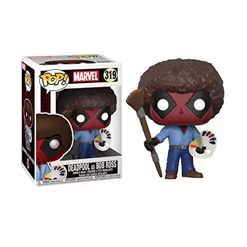 Funko Deadpool Bob Ross Playtime 70s with Afro POP! Bobble Figure - Deadpool + Bob Ross - Collectible Vinyl Figure - Gift Idea - Official Merchandise - for Kids & Adults - Movies Fans