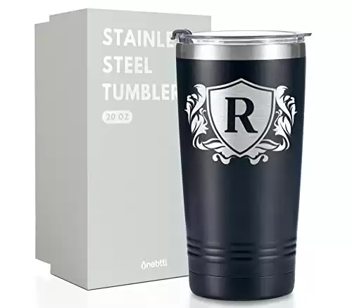 Royal R Monogrammed Travel Tumbler