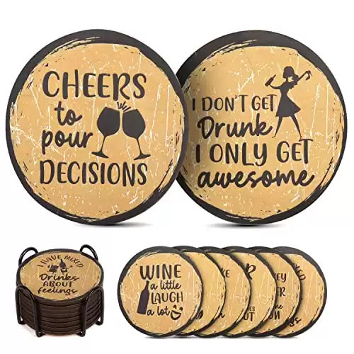 8-Piece Funny Coaster Set