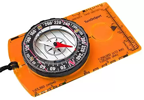 Orienteering Compass Hiking Backpacking Compass | Advanced Scout Compass Camping Navigation - Boy Scout Compass for Kids | Professional Field Compass for Map Reading - Best TurnOnSport Survival Gifts