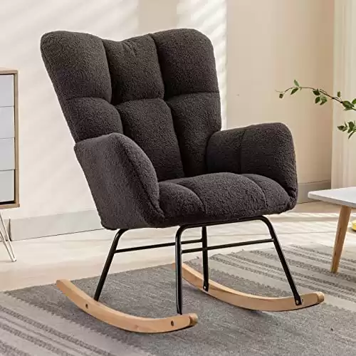 NIOIIKIT Upholstered Nursery Rocking Chair