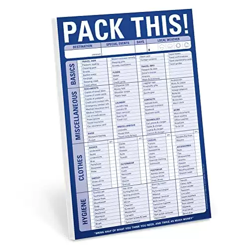 Knock Knock Pack This! Pad Packing List Notepad, 6 x 9-inches